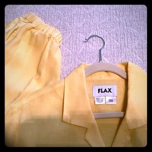 FLAX Linen 2-pc top & pants. Like new!